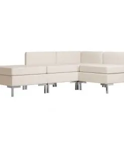 vidaXL 4 Piece Sofa Set Fabric Cream