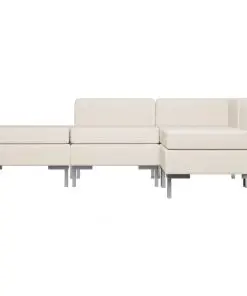 vidaXL 4 Piece Sofa Set Fabric Cream