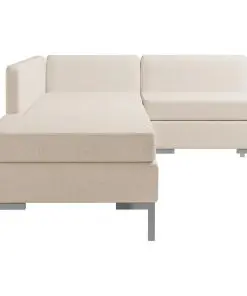 vidaXL 4 Piece Sofa Set Fabric Cream