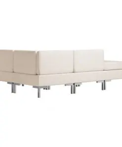 vidaXL 4 Piece Sofa Set Fabric Cream