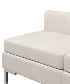 vidaXL 4 Piece Sofa Set Fabric Cream
