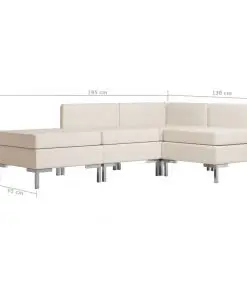 vidaXL 4 Piece Sofa Set Fabric Cream