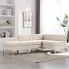 vidaXL 4 Piece Sofa Set Fabric Cream