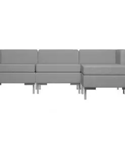 vidaXL 4 Piece Sofa Set Fabric Light Grey