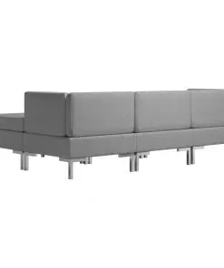 vidaXL 4 Piece Sofa Set Fabric Light Grey
