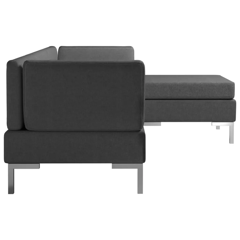 vidaXL 4 Piece Sofa Set Fabric Dark Grey