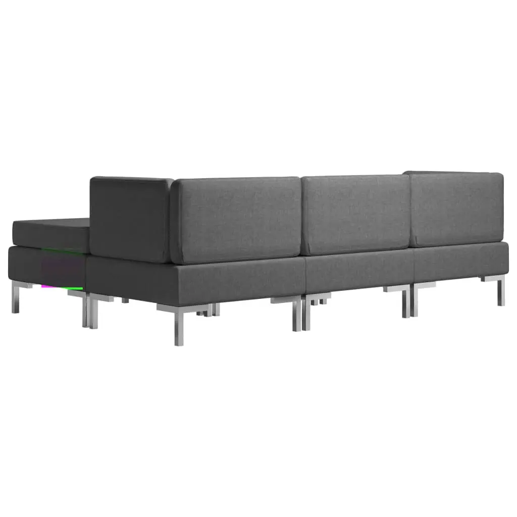vidaXL 4 Piece Sofa Set Fabric Dark Grey