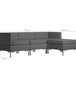 vidaXL 4 Piece Sofa Set Fabric Dark Grey