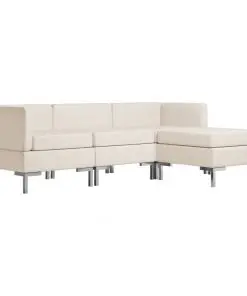 vidaXL 4 Piece Sofa Set Fabric Cream