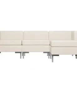 vidaXL 4 Piece Sofa Set Fabric Cream