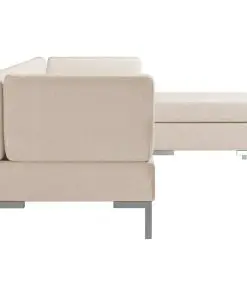 vidaXL 4 Piece Sofa Set Fabric Cream