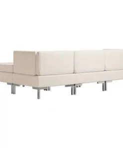 vidaXL 4 Piece Sofa Set Fabric Cream