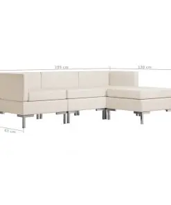 vidaXL 4 Piece Sofa Set Fabric Cream
