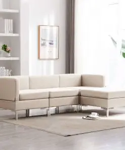 vidaXL 4 Piece Sofa Set Fabric Cream