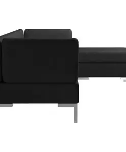 vidaXL 4 Piece Sofa Set Fabric Black