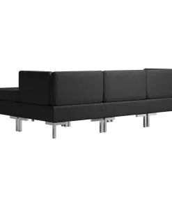 vidaXL 4 Piece Sofa Set Fabric Black