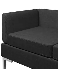 vidaXL 4 Piece Sofa Set Fabric Black