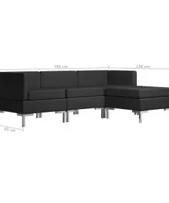 vidaXL 4 Piece Sofa Set Fabric Black