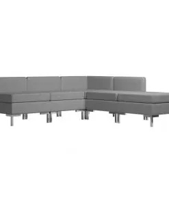 vidaXL 5 Piece Sofa Set Fabric Light Grey