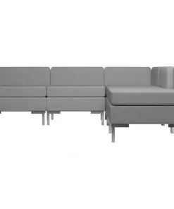 vidaXL 5 Piece Sofa Set Fabric Light Grey