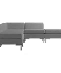 vidaXL 5 Piece Sofa Set Fabric Light Grey