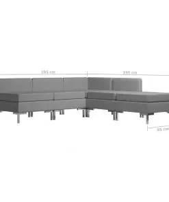 vidaXL 5 Piece Sofa Set Fabric Light Grey