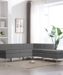 vidaXL 5 Piece Sofa Set Fabric Dark Grey