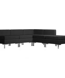 vidaXL 5 Piece Sofa Set Fabric Black