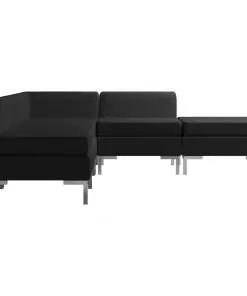 vidaXL 5 Piece Sofa Set Fabric Black