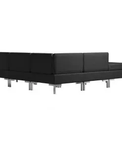 vidaXL 5 Piece Sofa Set Fabric Black