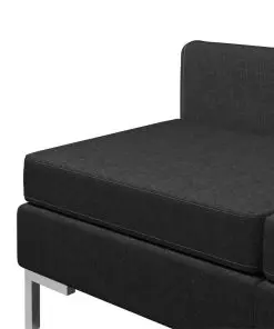 vidaXL 5 Piece Sofa Set Fabric Black