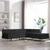 vidaXL 5 Piece Sofa Set Fabric Black
