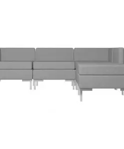 vidaXL 5 Piece Sofa Set Fabric Light Grey