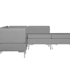 vidaXL 5 Piece Sofa Set Fabric Light Grey