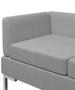vidaXL 5 Piece Sofa Set Fabric Light Grey