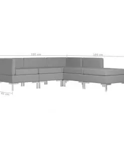 vidaXL 5 Piece Sofa Set Fabric Light Grey