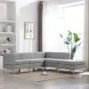 vidaXL 5 Piece Sofa Set Fabric Light Grey vidaXL 5 Piece Sofa Set Fabric Light Grey