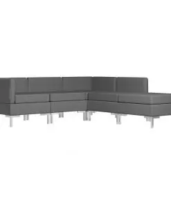 vidaXL 5 Piece Sofa Set Fabric Dark Grey