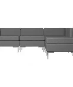 vidaXL 5 Piece Sofa Set Fabric Dark Grey