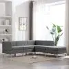 vidaXL 5 Piece Sofa Set Fabric Dark Grey