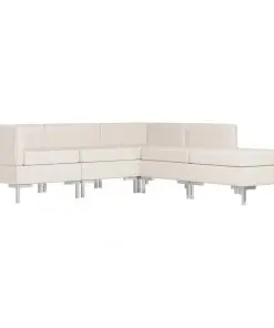 vidaXL 5 Piece Sofa Set Fabric Cream