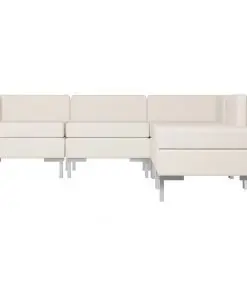 vidaXL 5 Piece Sofa Set Fabric Cream