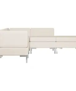 vidaXL 5 Piece Sofa Set Fabric Cream
