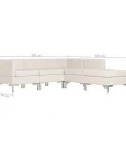 vidaXL 5 Piece Sofa Set Fabric Cream