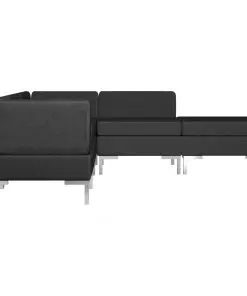 vidaXL 5 Piece Sofa Set Fabric Black