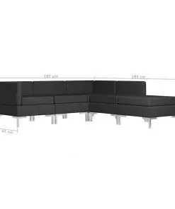 vidaXL 5 Piece Sofa Set Fabric Black