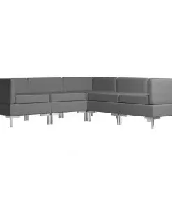 vidaXL 5 Piece Sofa Set Fabric Dark Grey