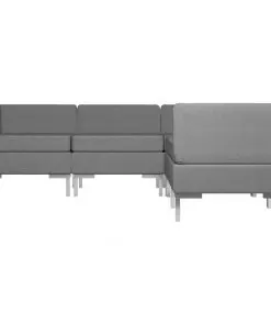 vidaXL 5 Piece Sofa Set Fabric Dark Grey