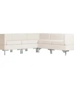 vidaXL 5 Piece Sofa Set Fabric Cream