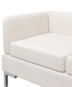 vidaXL 5 Piece Sofa Set Fabric Cream